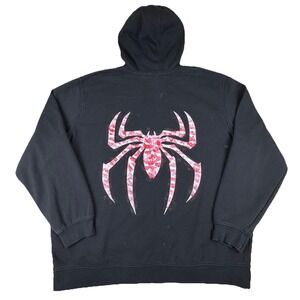 Carhartt 2XL Black Loose Fit Spider Graphic Kisses Hoodie Tiktok Streetwear Y2K